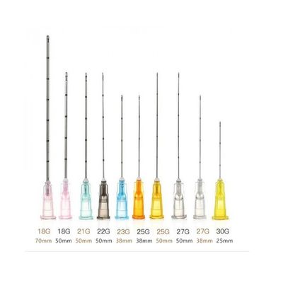 50mm 70mm Kanula Ujung Tumpul Injeksi Dermal Filler Cannulas 21g