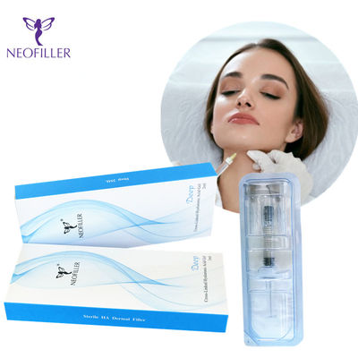 Hyaluronic Acid Dermal Filler Transparan Injeksi Hipodermal 1ml*2 Jarum suntik
