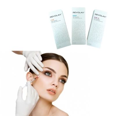 Pembungkusan Jarum suntik Asam Hyaluronik Revolax Filler Kulit Untuk Mengisi Bibir Wajah
