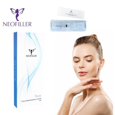 Injeksi wajah 9-12 Bulan Umur panjang Filler Dermal Asam Hyaluronic Transparan Dengan Linking silang