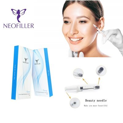 Gel Suntik Pengisi Dermal Asam Hyaluronic Transparan Tautan Silang Peningkatan Wajah Tahan Lama yang Unggul