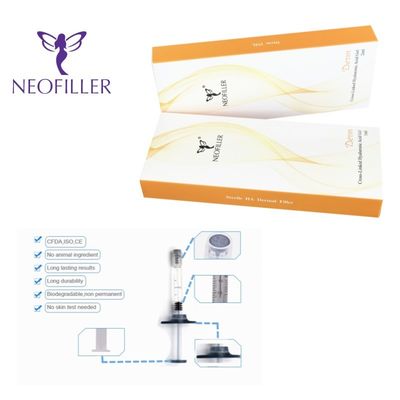 Hyaluronic Acid Transparan 24mg-ml Dermal Filler Injectable Gel 9-12 Bulan Umur Panjang Peningkatan Peremajaan Wajah