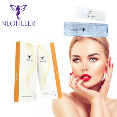 Neofiller Hyaluronic Acid Dermal Filler dengan konsentrasi 24mg/ml dan cross-linking selama 9-12 bulan umur panjang