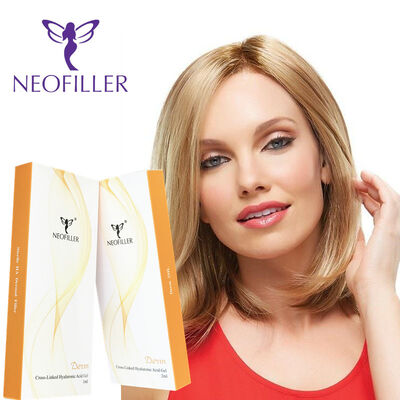Neofiller Hyaluronic Acid Dermal Filler dengan konsentrasi 24mg/ml dan cross-linking selama 9-12 bulan umur panjang