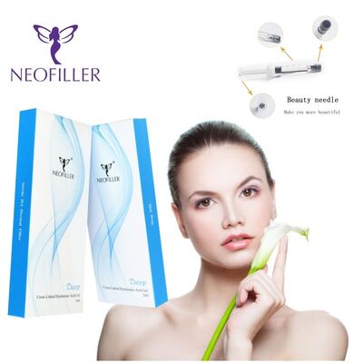 Neofiller 24mg-ml Hyaluronic Acid Dermal Filler Injectable Gel 9-12 Bulan umur panjang Solusi penyimpanan suhu kamar