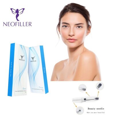 Hyaluronic Acid Dermal Filler 2ml yang terikat silang Deep Line Nose Contour Injectable Gel Perbaikan Wajah