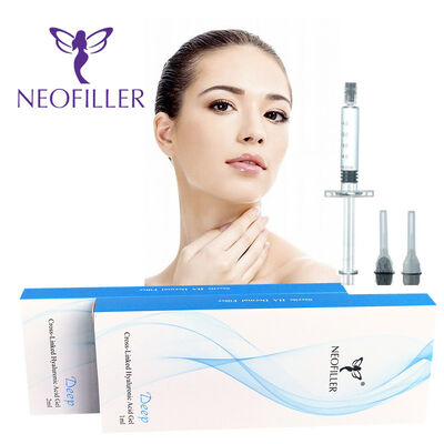 Hyaluronic Acid Dermal Filler 2ml yang terikat silang Deep Line Nose Contour Injectable Gel Perbaikan Wajah