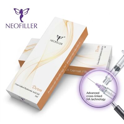 Biocompatible Hyaluronic Acid Dermal Filler dalam 1ml Sering Volume dengan Validitas 24 Bulan untuk Peremajaan Wajah