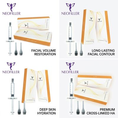 Biocompatible Hyaluronic Acid Dermal Filler dalam 1ml Sering Volume dengan Validitas 24 Bulan untuk Peremajaan Wajah