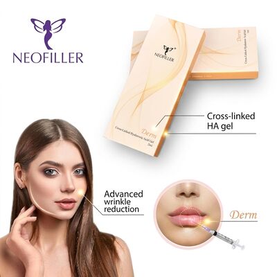 Pengisi Kulit Asam Hyaluronik Durasi Perpanjangan 6-8 Bulan Gel Suntik Biokompatibel 1Ml Peremajaan Wajah Jarum Suntik