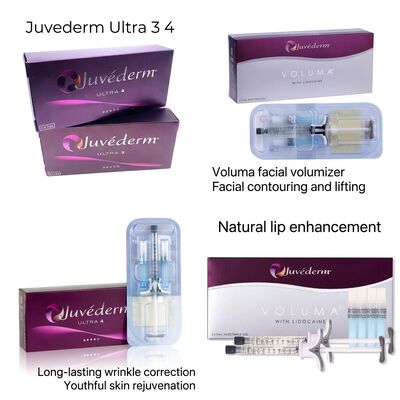 Hingga 12-18 Bulan Juvederm Dermal Filler 1ml 2 Syringe Pengiriman DHL UPS FEDEX Solusi Penambahan Wajah Berkelanjutan