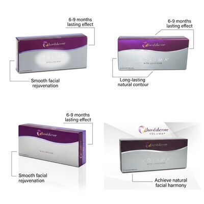 Hingga 12-18 Bulan Juvederm Dermal Filler 1ml 2 Syringe Pengiriman DHL UPS FEDEX Solusi Penambahan Wajah Berkelanjutan