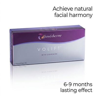 Volume 2 Kali 1Ml Juvederm Voluma Filler Pengisi Wajah Anti Penuaan untuk Meningkatkan Volume Bagian Tengah Wajah dan Memperbaiki Kontur Wajah