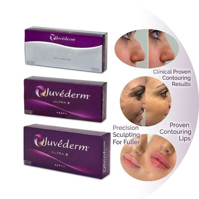 Gel Juvederm Dermal Filler 1ml Jarum Suntik Tempat Injeksi Wajah Ideal untuk Prosedur Peremajaan Wajah dan Pemulihan Volume