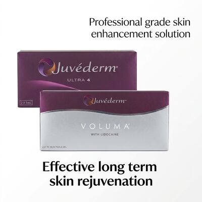 Injeksi Wajah Juvederm Filler Kulit Umur panjang 9-12 Bulan Ultra3 Ultra4 Volume Sempurna untuk penyempurnaan kontur wajah