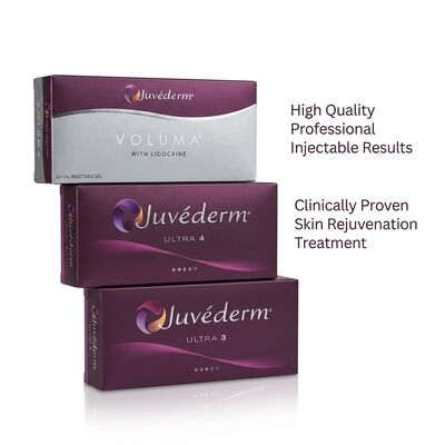 Injeksi Wajah Juvederm Filler Kulit Umur panjang 9-12 Bulan Ultra3 Ultra4 Volume Sempurna untuk penyempurnaan kontur wajah