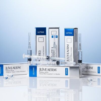 Injeksi Wajah Juvederm Filler Kulit Umur panjang 9-12 Bulan Ultra3 Ultra4 Volume Sempurna untuk penyempurnaan kontur wajah