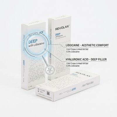Revolax Deep Lip Filler Monophasic Cross-Linked Hyaluronic Acid Dermal Filler 1.1ml untuk Lip Augmentation
