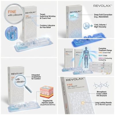 Revolax Sub-Q Chin Filler Monophasic Cross-Linked Hyaluronic Acid Dermal Filler 1.1ml untuk Pembesaran Chin