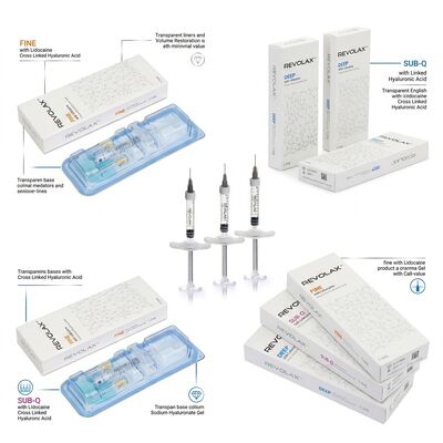 Pengisi Dahi Revolax Fine Monofasik Asam Hialuronat Pengisi Dermal 1.1ml untuk Koreksi Garis Dahi