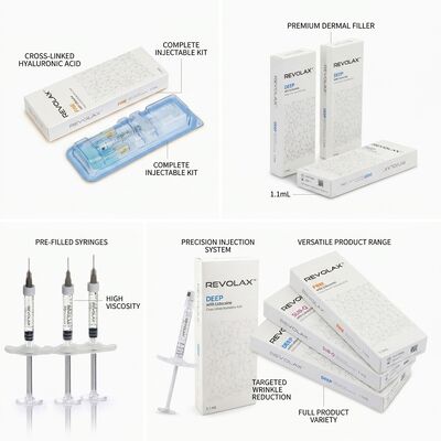 Revolax Fine Dermal Filler Monophasic Hyaluronic Acid Filler 1.1ml for Crow's Feet Fine Line Correction