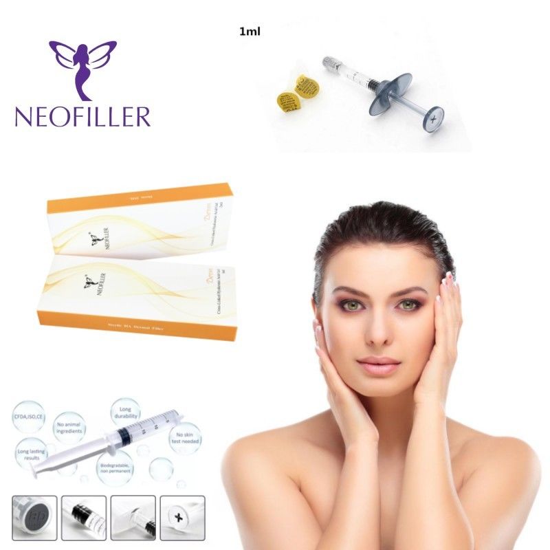 9-12 Bulan Umur Panjang Asam Hyaluronik Filler Kulit Injeksi Hipodermal Gel Injeksi Natural Transparan Penambahan Wajah
