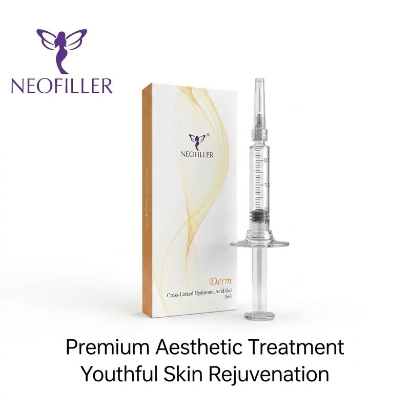 Pengisi Kulit Asam Hyaluronik Durasi Perpanjangan 6-8 Bulan Gel Suntik Biokompatibel 1Ml Peremajaan Wajah Jarum Suntik