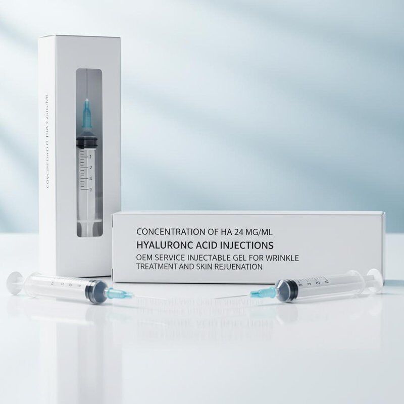 Konsentrasi Ha 24 Mg/ml Injeksi Asam Hyaluronic OEM Service Gel Injeksi Untuk Pengobatan Kerutan Dan Peremajaan Kulit