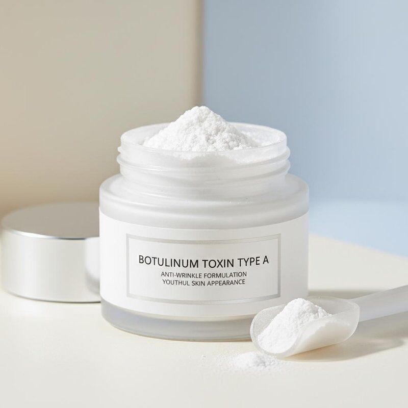 Powder Anti Wrinkle bahan Botulinum Toxin Type A dirumuskan untuk mengurangi kerutan dan mempromosikan penampilan kulit muda