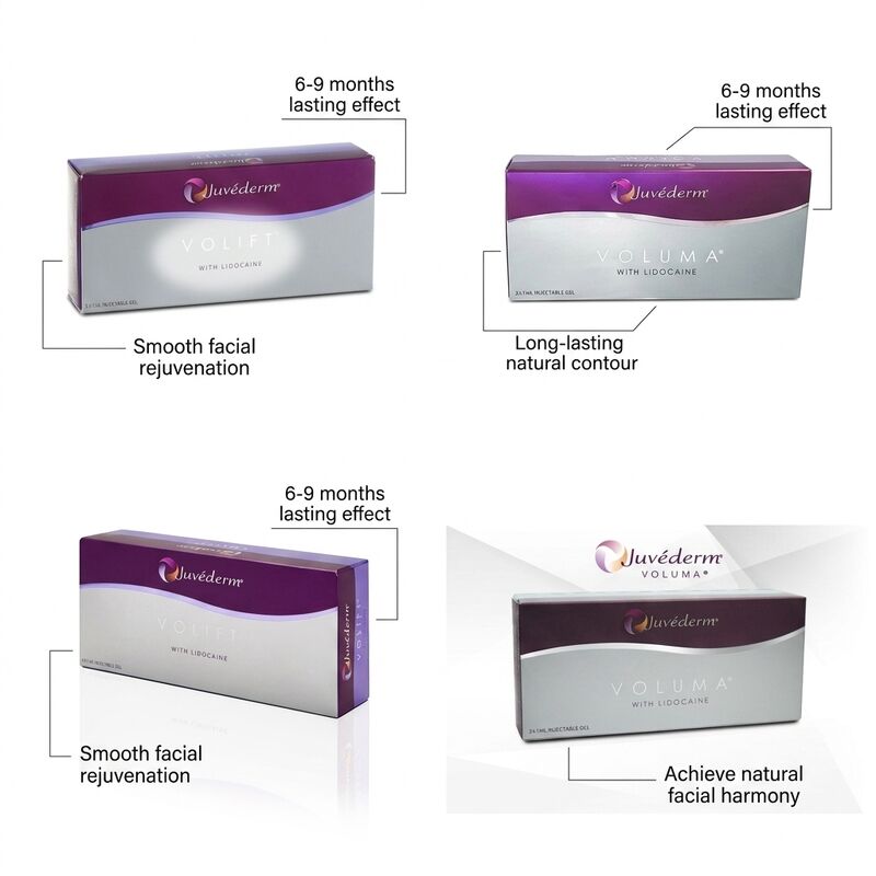 Hingga 12-18 Bulan Juvederm Dermal Filler 1ml 2 Syringe Pengiriman DHL UPS FEDEX Solusi Penambahan Wajah Berkelanjutan
